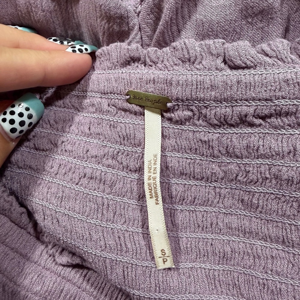 Free People Extratropical Maxi Skirt Mauve Purple Smocked Tiered Ruffle Small - Picture 3 of 6